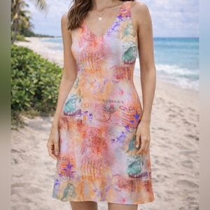 Vintage!! Colorful Women's Swim Dress, Ptp 24"